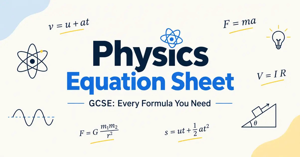 Physics Equation Sheet GCSE